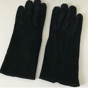 Suede Black Stitched Gloves